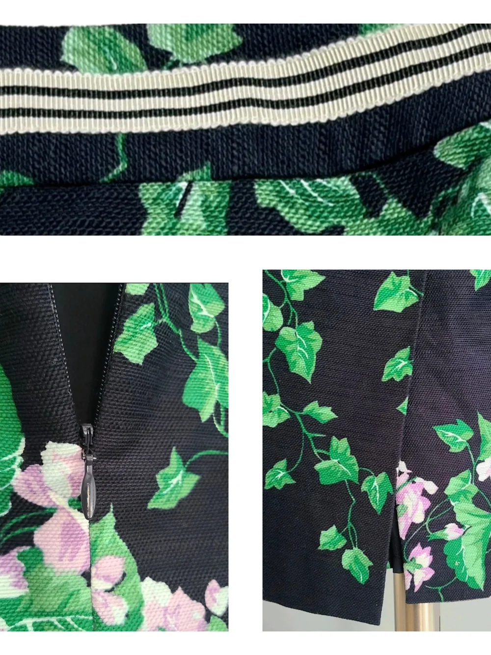 🌸Summery Floral Navy Pencil Skirt - Picture 5 of 6